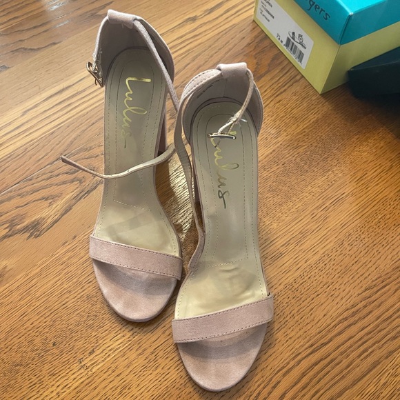 Lulus Taylor Blush Suede Ankle Strap Heels - Picture 3 of 7